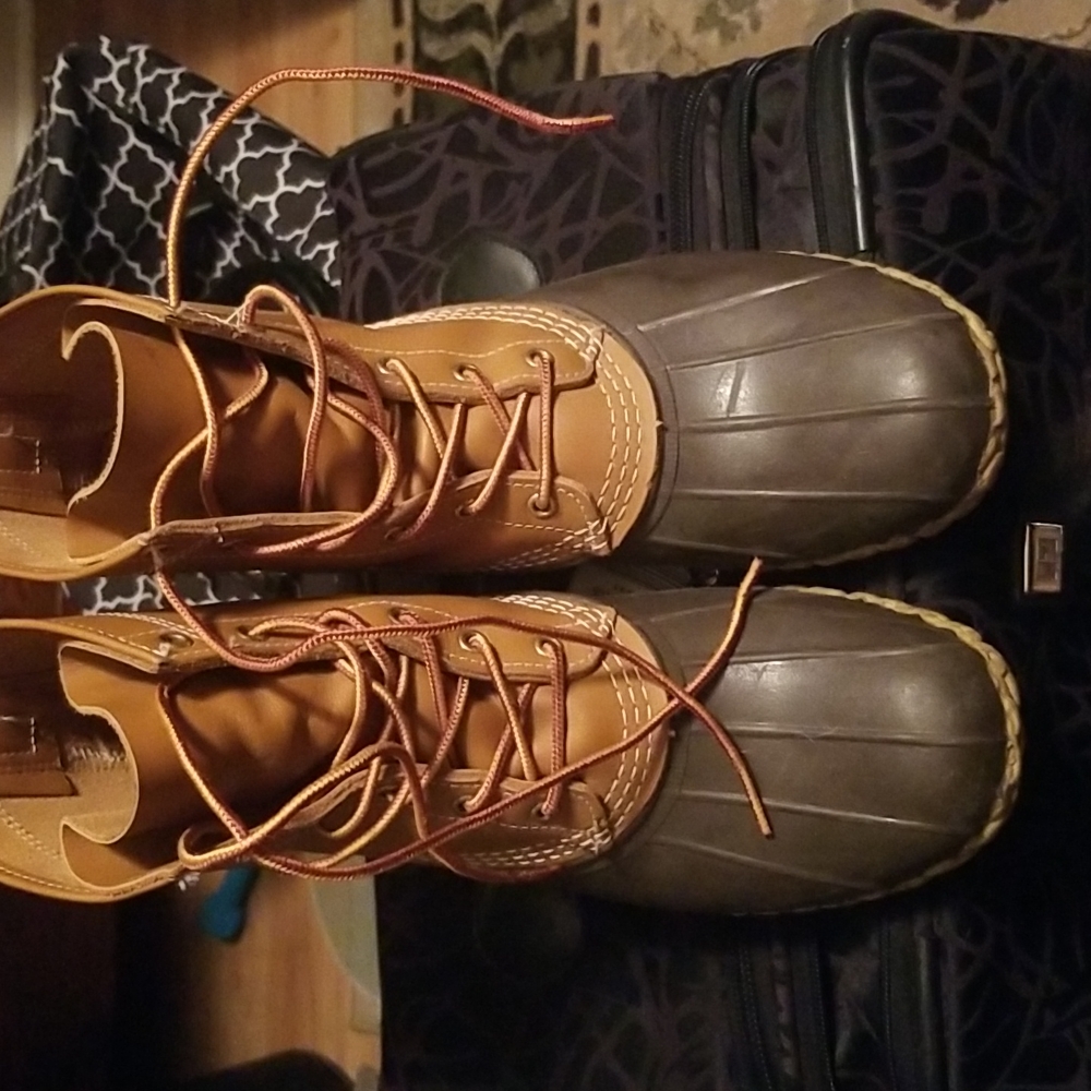 L.L. Bean 8" Duck Boots Brown Tan 10M Mens - Picture 4 of 8